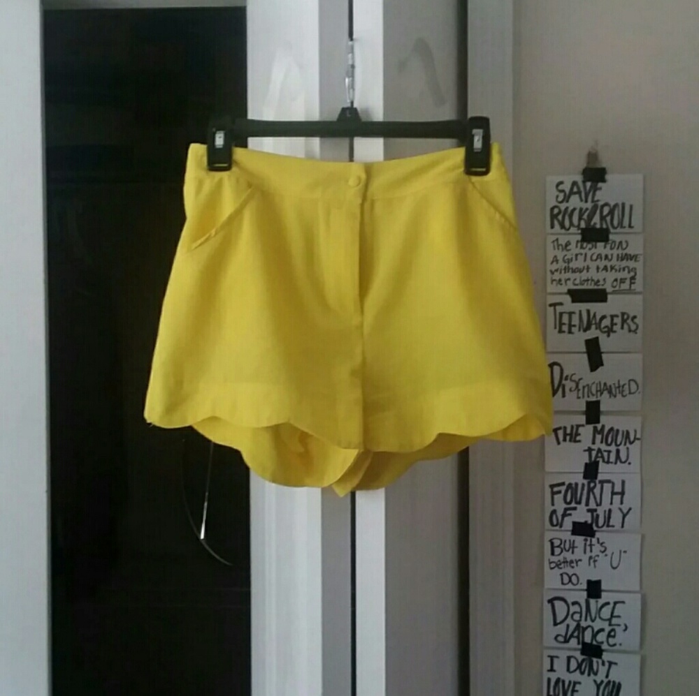 Polyester Sis Sis Yellow Shorts